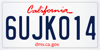 CA license plate 6UJK014