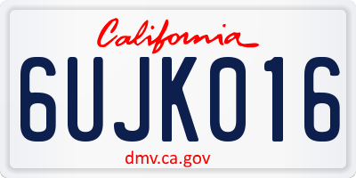 CA license plate 6UJK016