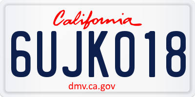 CA license plate 6UJK018
