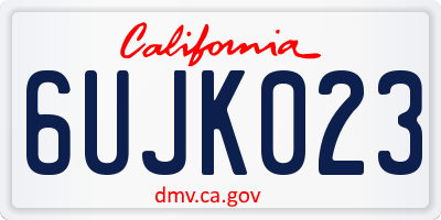 CA license plate 6UJK023