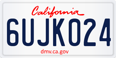 CA license plate 6UJK024
