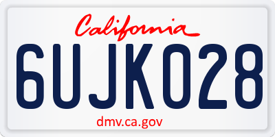 CA license plate 6UJK028