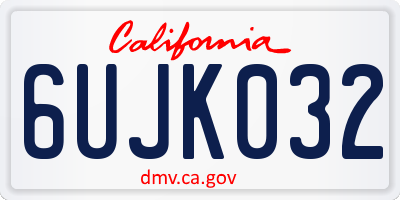 CA license plate 6UJK032
