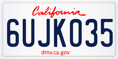 CA license plate 6UJK035