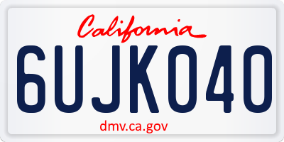 CA license plate 6UJK040