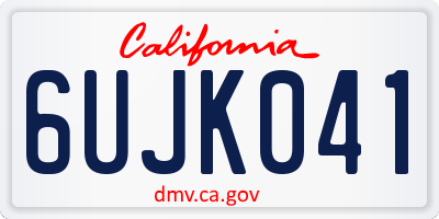 CA license plate 6UJK041