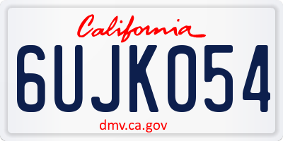 CA license plate 6UJK054