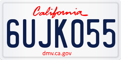 CA license plate 6UJK055