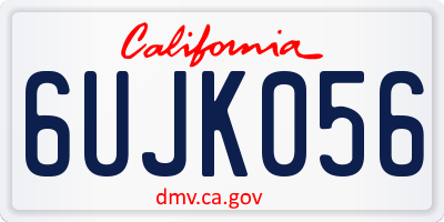 CA license plate 6UJK056