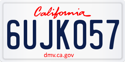 CA license plate 6UJK057
