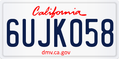 CA license plate 6UJK058