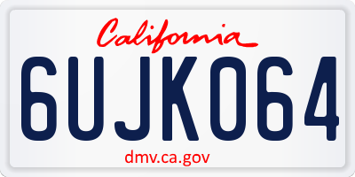 CA license plate 6UJK064