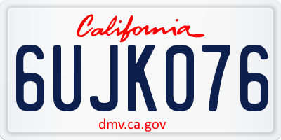 CA license plate 6UJK076