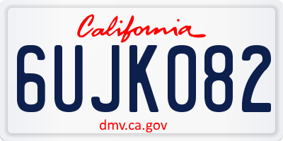 CA license plate 6UJK082