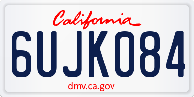 CA license plate 6UJK084