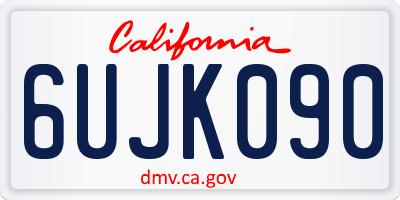 CA license plate 6UJK090