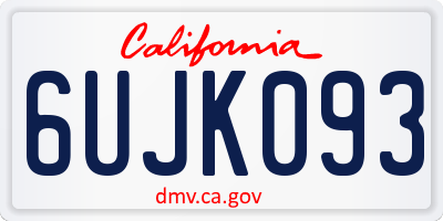 CA license plate 6UJK093