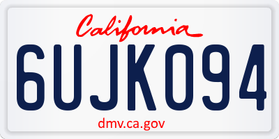 CA license plate 6UJK094