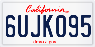 CA license plate 6UJK095