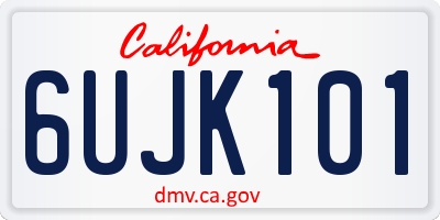 CA license plate 6UJK101