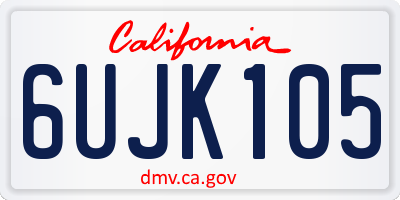 CA license plate 6UJK105