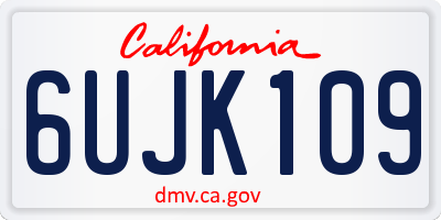 CA license plate 6UJK109