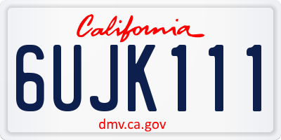 CA license plate 6UJK111