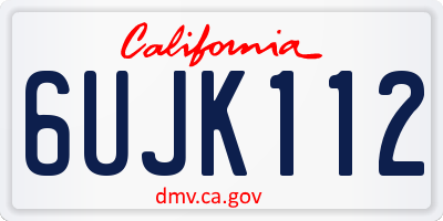 CA license plate 6UJK112