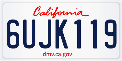CA license plate 6UJK119