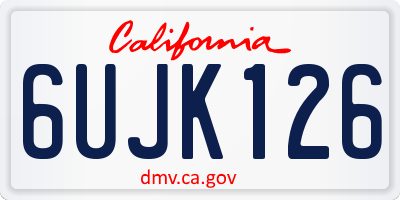CA license plate 6UJK126