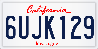 CA license plate 6UJK129
