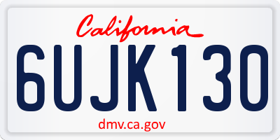 CA license plate 6UJK130