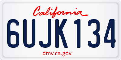 CA license plate 6UJK134