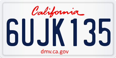 CA license plate 6UJK135