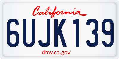 CA license plate 6UJK139