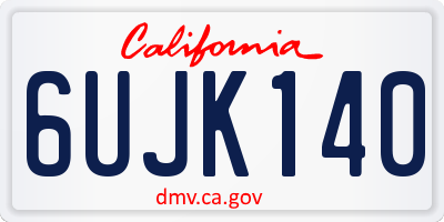 CA license plate 6UJK140