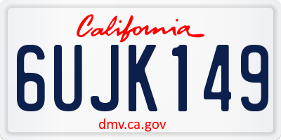 CA license plate 6UJK149