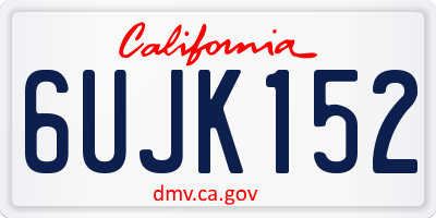 CA license plate 6UJK152
