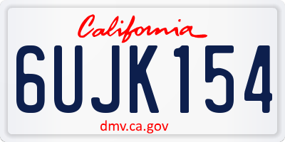 CA license plate 6UJK154