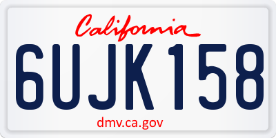 CA license plate 6UJK158