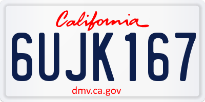 CA license plate 6UJK167