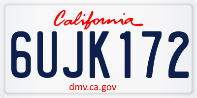 CA license plate 6UJK172
