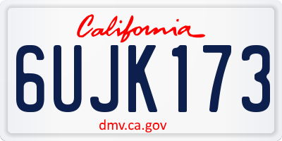 CA license plate 6UJK173