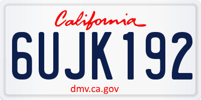 CA license plate 6UJK192
