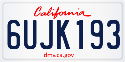 CA license plate 6UJK193