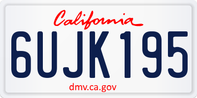 CA license plate 6UJK195