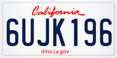 CA license plate 6UJK196
