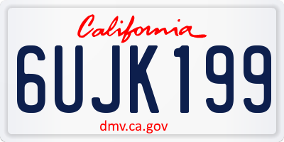 CA license plate 6UJK199