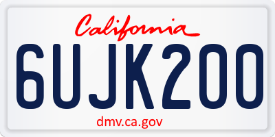 CA license plate 6UJK200