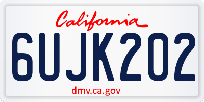 CA license plate 6UJK202